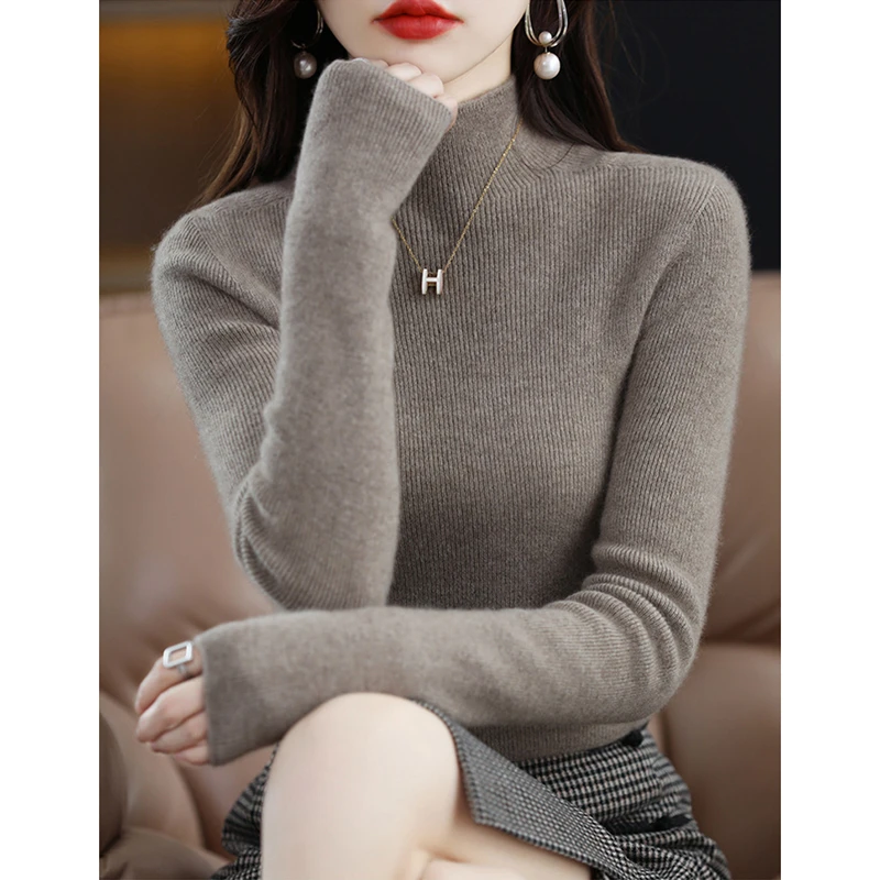 女装半高领打底衫女内搭秋冬2023新款爆款洋气减龄修身长袖上衣女