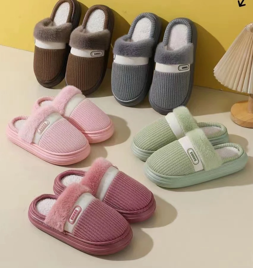 棉拖鞋情侣保暖防滑月子鞋室内拖鞋毛绒女士加绒软底居家毛拖