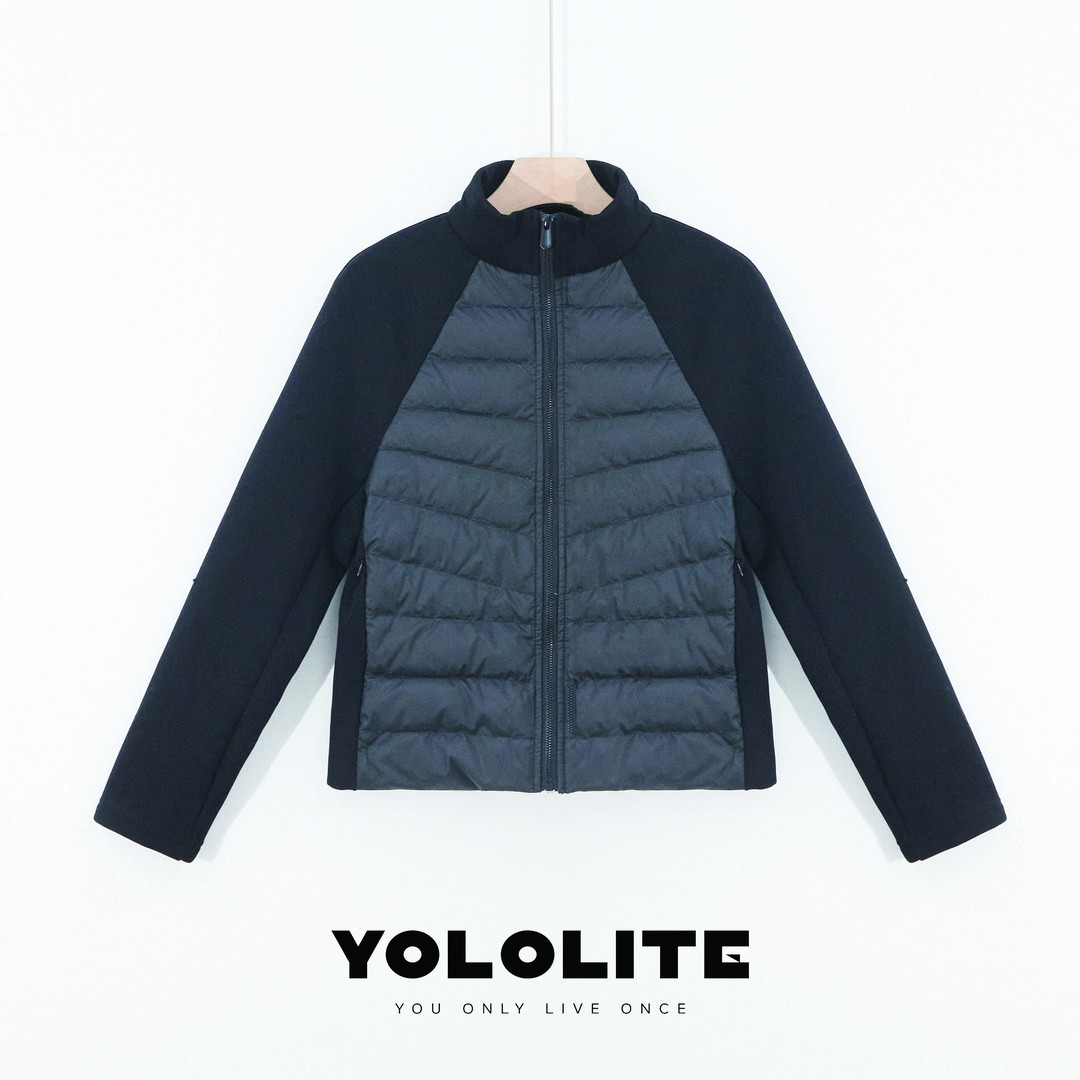 YOLOLITE【城市出逃】2268拼接90白鸭绒内胆羽绒服保暖外套