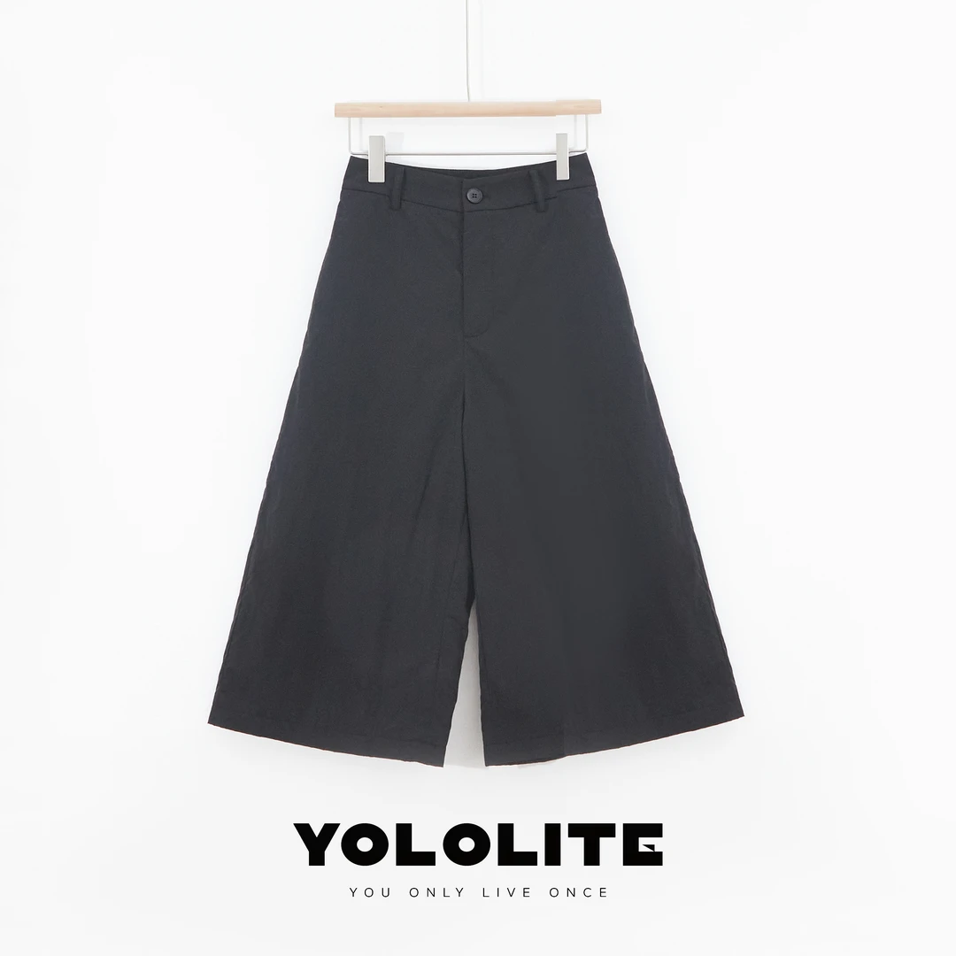 LUXE TROVE 【风尚】2151厚款半松紧腰直筒七分裤显瘦棉裤女