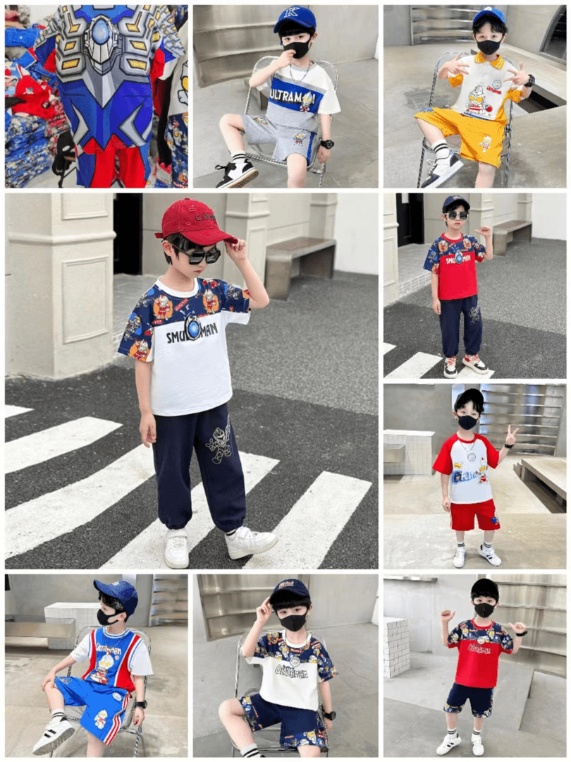 2024新款夏季奥特曼男童帅气短袖套装