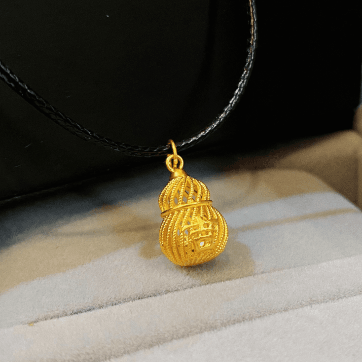 鸣钻国际【店长专享】足金 花丝吉祥葫芦吊坠 ZBHJD706
