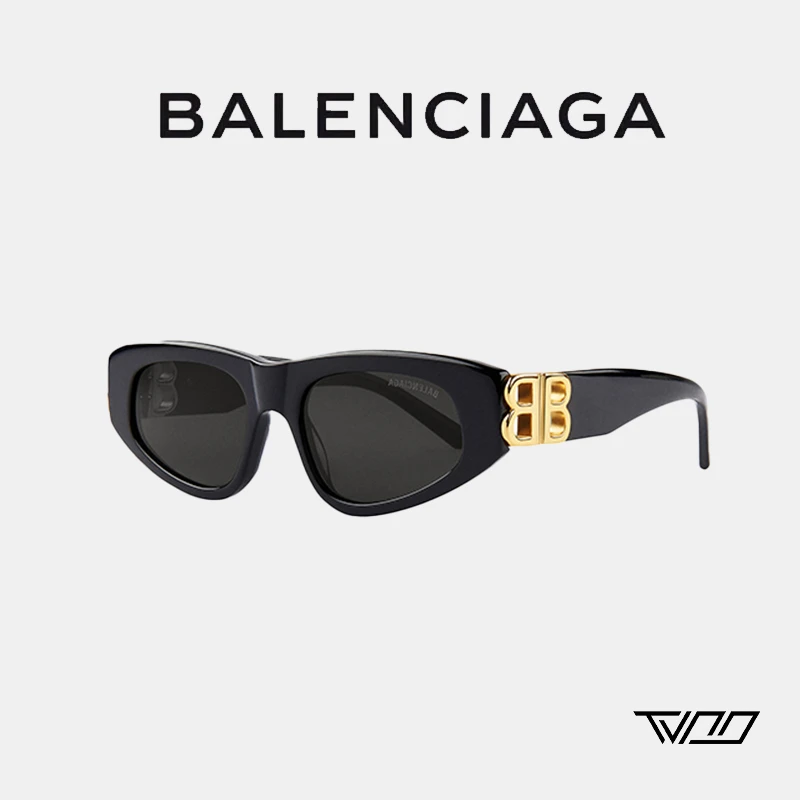 未使用 Balenciaga/巴黎世家 猫眼黑金logo墨镜太阳镜