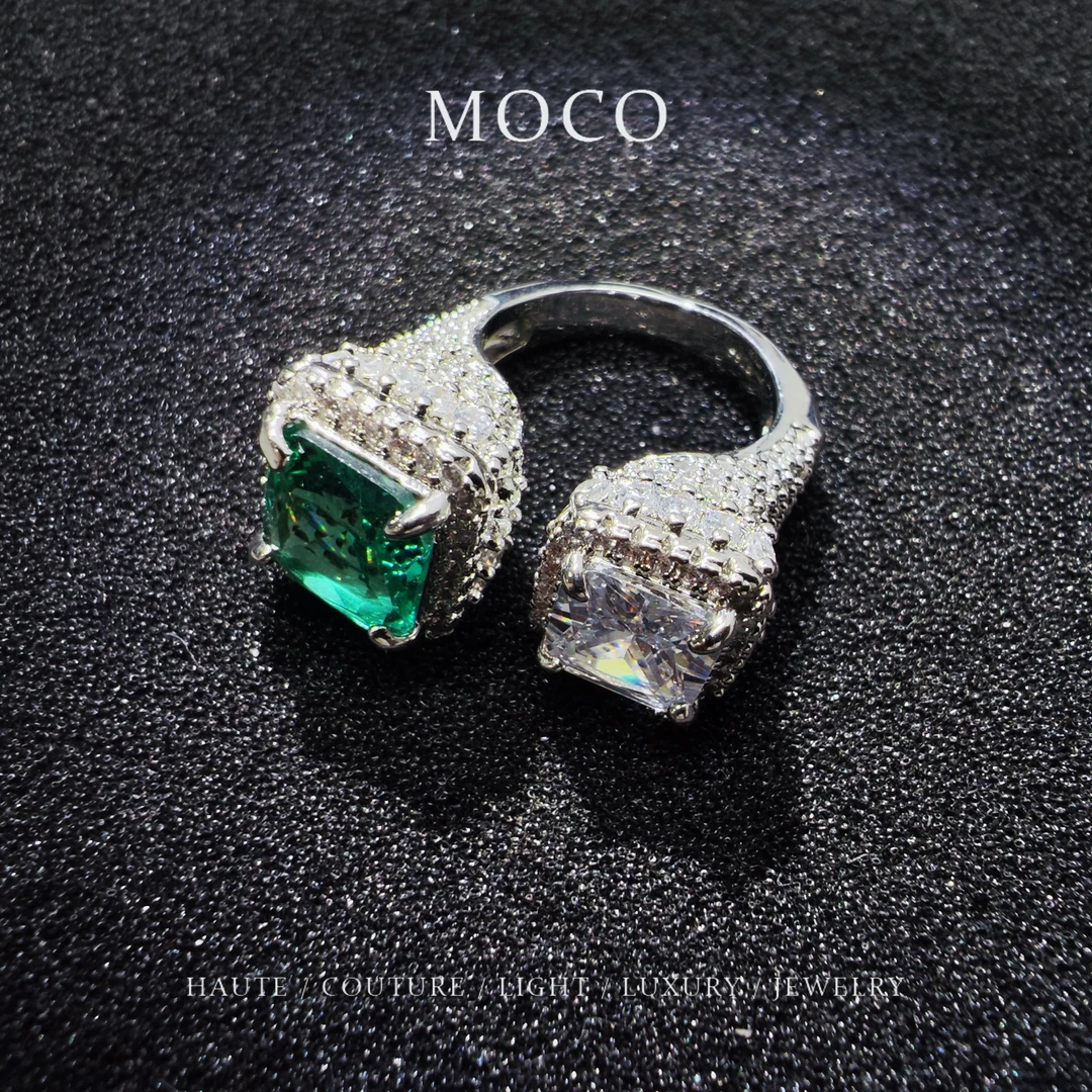 合金戒指 精致方形微镶满钻锆石戒指KYRA 01685 欧美