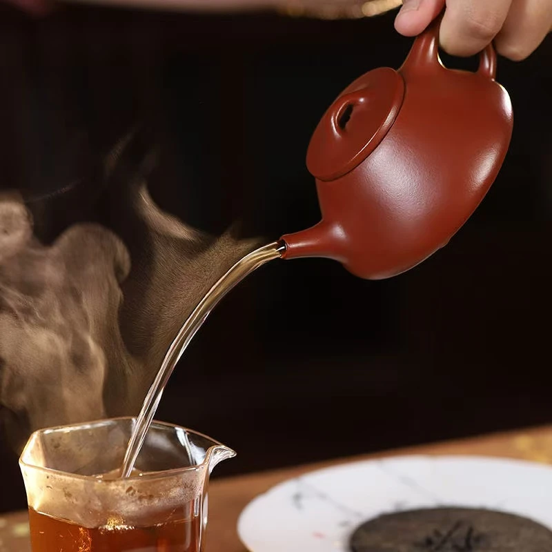 大红袍小品子冶石瓢紫砂壶