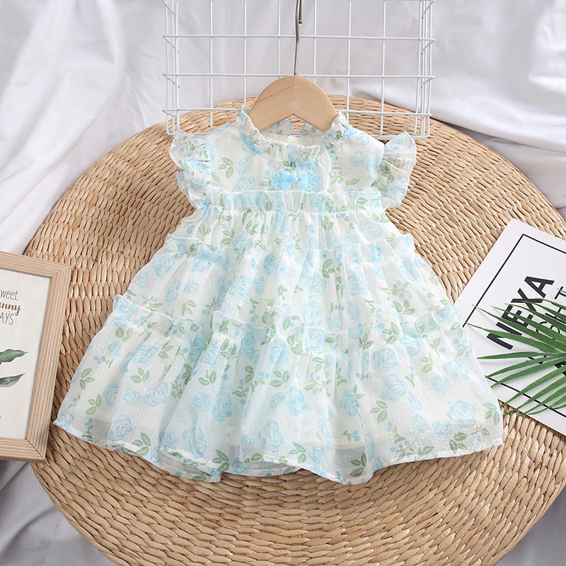 周岁婴儿连体衣夏季蝴蝶结女婴幼儿礼服哈衣百天宝宝衣服夏连衣裙