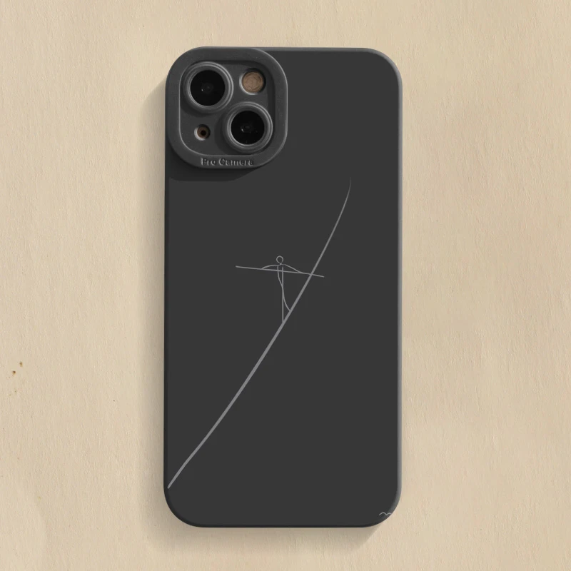 简约高级感苹果13iphone手机壳14pro创意12软壳11硅胶ins全包防摔