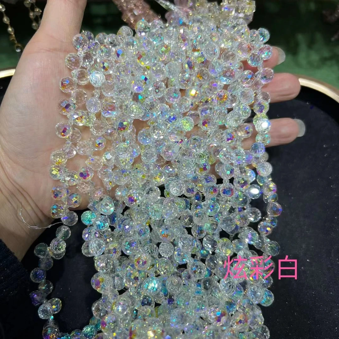 非金属玻璃手链 8MM草莓珠珠时尚串珠对应编码拍饰 灰月光