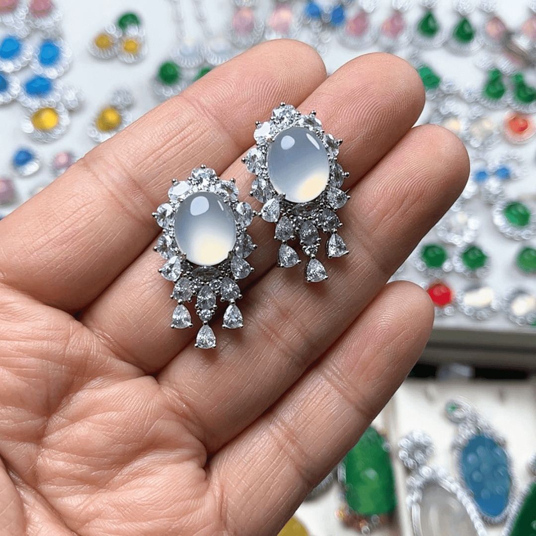 【闪购商品】玛瑙/玉髓耳钉未镶嵌