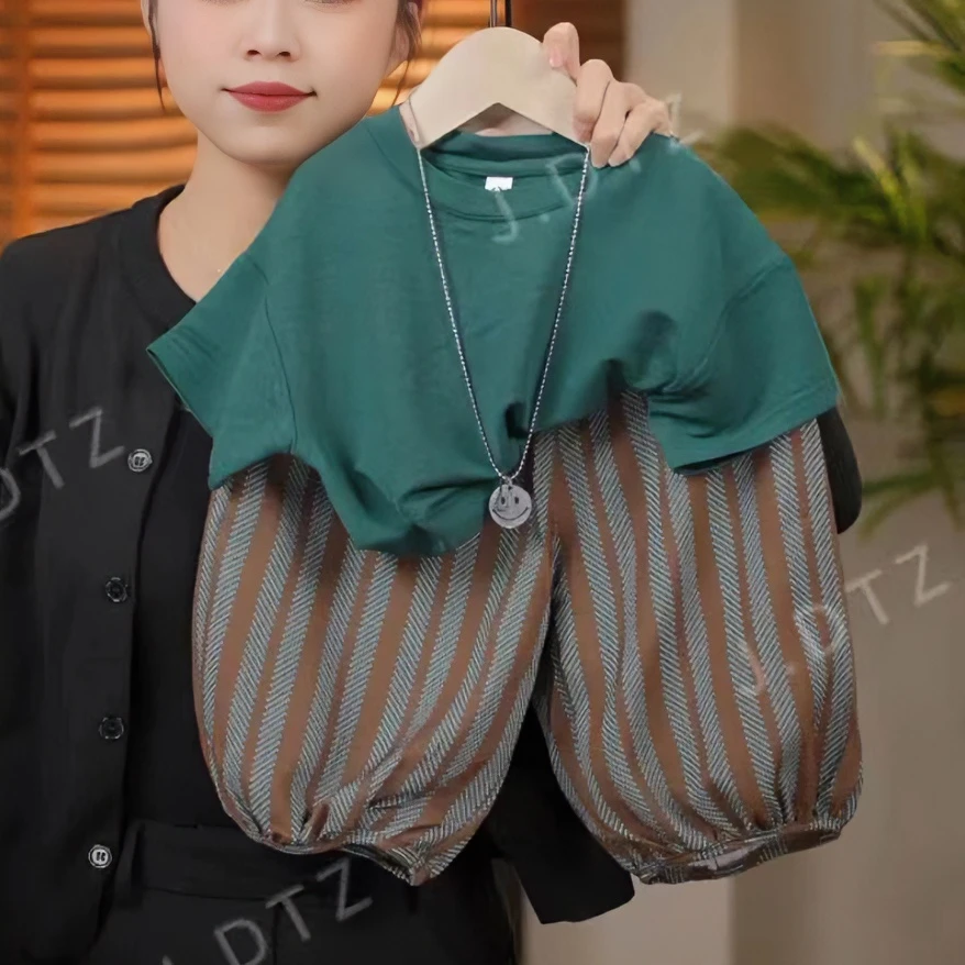 男童2024新款童装套装夏季儿童夏装短袖T恤洋气两件套衣服宝宝潮