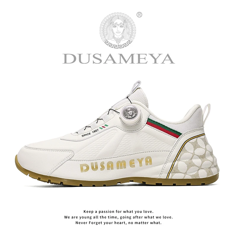 DUSAMEYA/杜莎米娅秋冬新款透气高端轻奢运动男鞋免系鞋带D6703