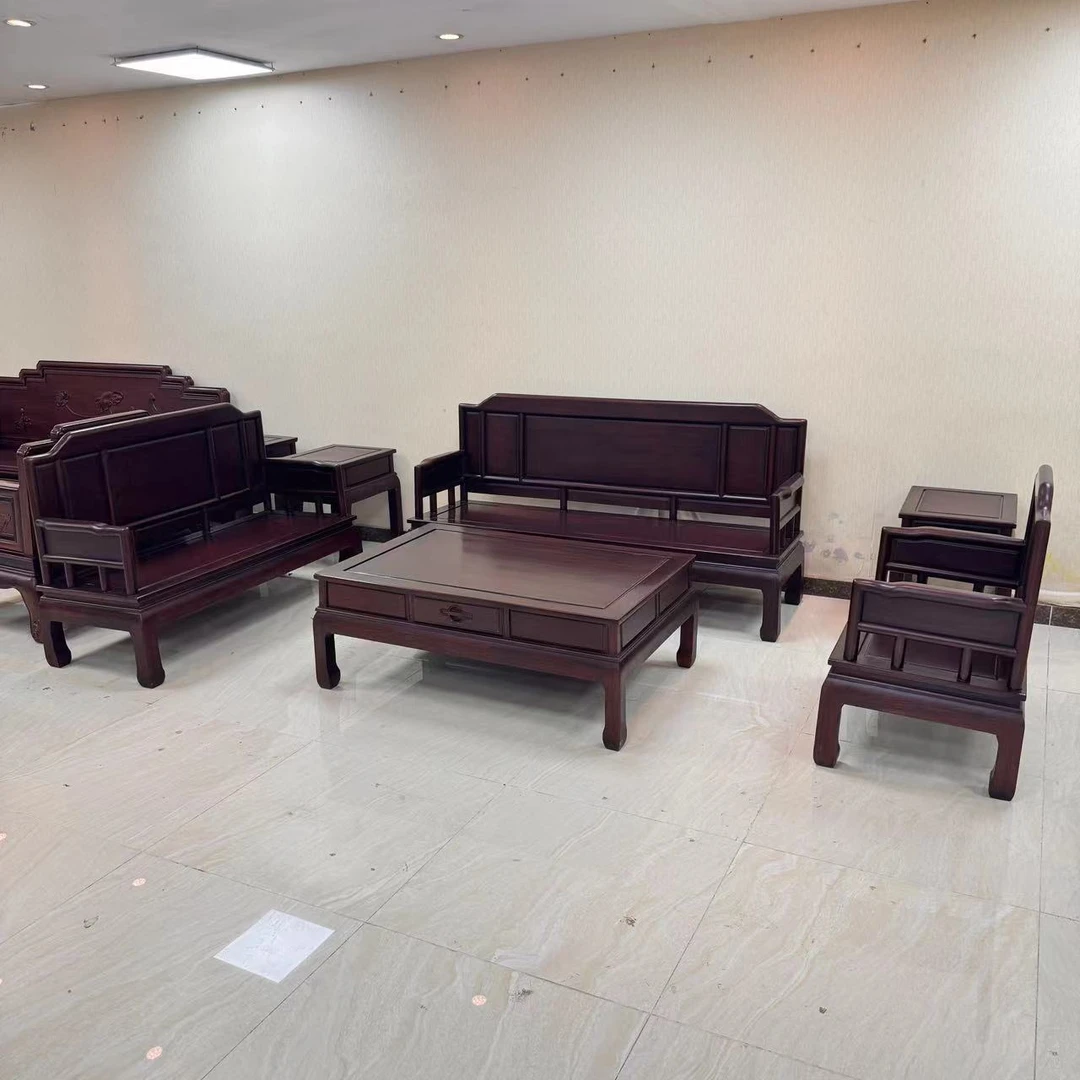 Y南美酸枝新中式1号沙发客厅古典雕花成套别墅