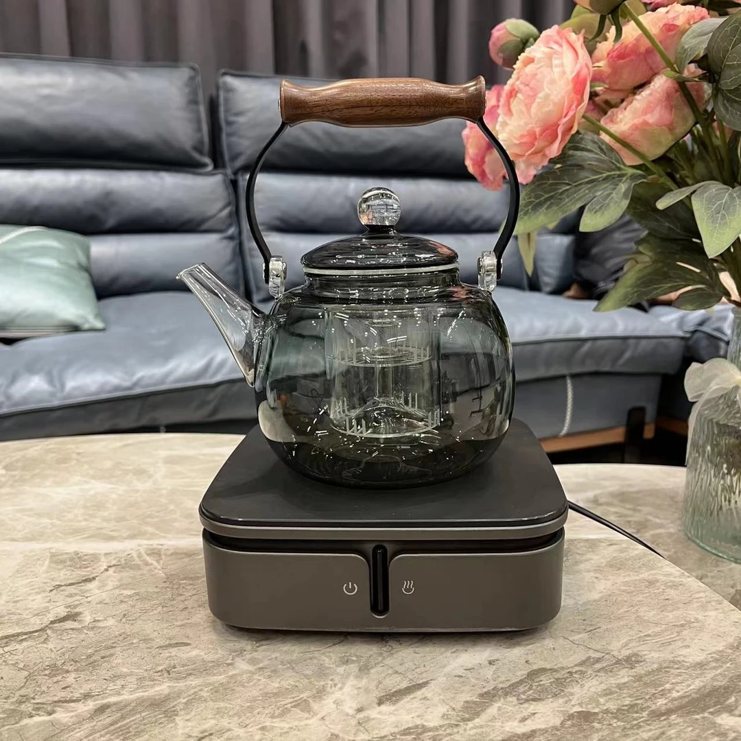 德茗堂电陶炉烟灰蒸煮壶套装煮茶器猫眼二代家用小型煮茶炉