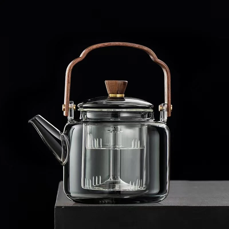 灰色四代壶蒸煮壶明火烧水壶耐高温玻璃壶温煮茶壶电陶炉专用