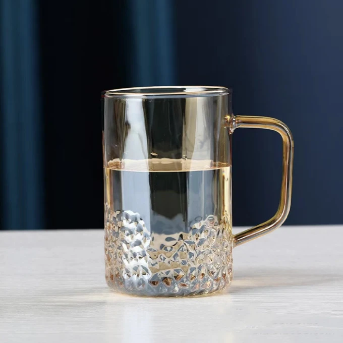 清  星钻杯轻奢玻璃锤纹冷水壶凉水壶夏日果汁菱形琥珀电镀金茶壶