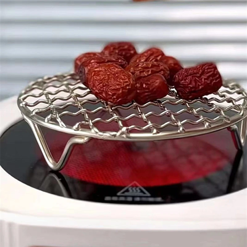 烧烤网圆形304加厚加粗不锈钢烤网核桃炭茶炉铁丝网炭炉蒸架