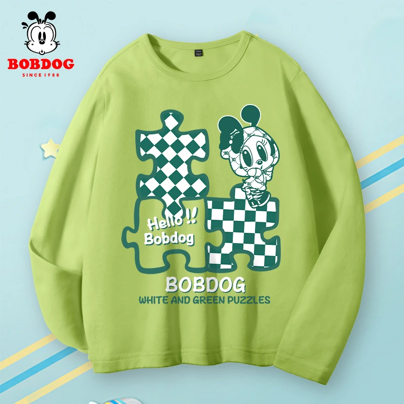 巴布豆童装儿童t恤长袖男童春秋款帅气休闲上衣男孩春季纯棉衣服