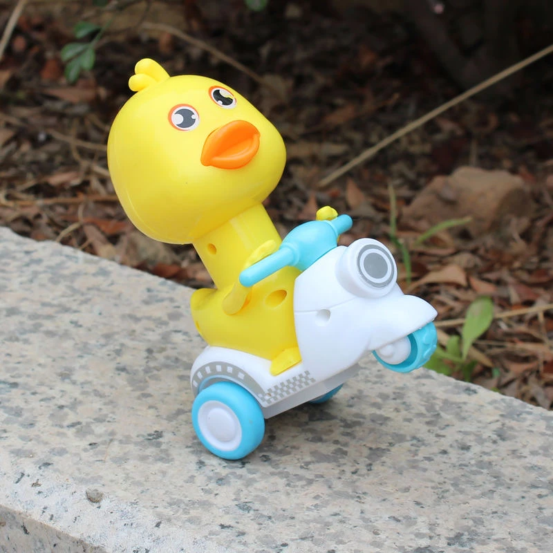 儿童按压小黄鸭宝宝回力惯性小汽车耐摔小车车男孩女孩卡通玩具车