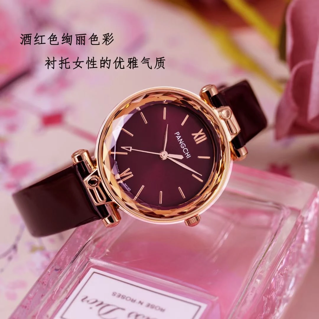 鹏志女士皮带休闲洋气时尚新款钢带简单时防水