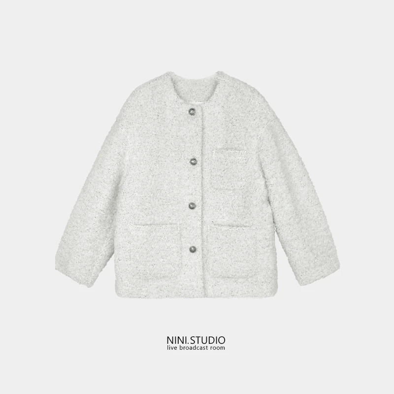 NINI.STUDIO【白鹭】100绵羊毛 90白鹅绒 毛毛鹅绒外套