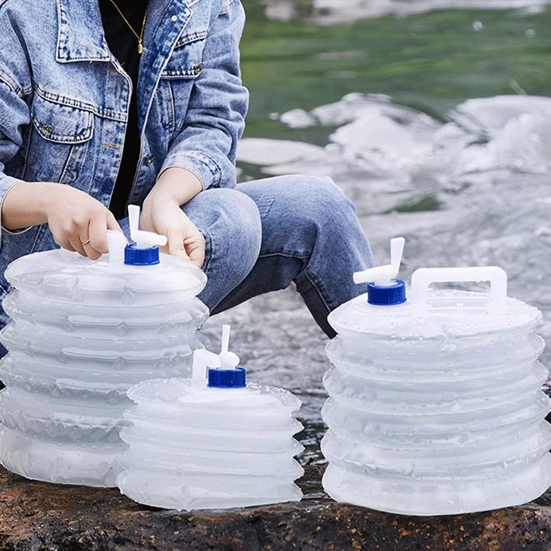 户外折叠储水桶自驾游车载便携装蓄水箱罐厨房塑料带龙头家用水桶
