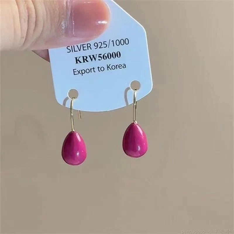 超级显白的粉色小豆豆耳钩夏日耳环适合方圆脸的耳饰2024年新款女