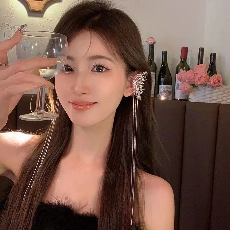 「超仙」耳夹耳骨夹无耳洞精灵耳蝴蝶流苏轻奢小众高级感气质耳挂