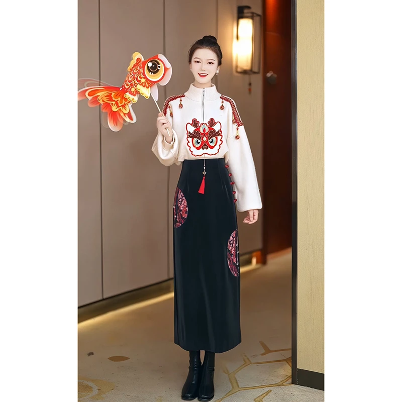 芙娜妮轻奢2024新款秋冬气质显瘦连帽卫衣时髦女装F2333517A