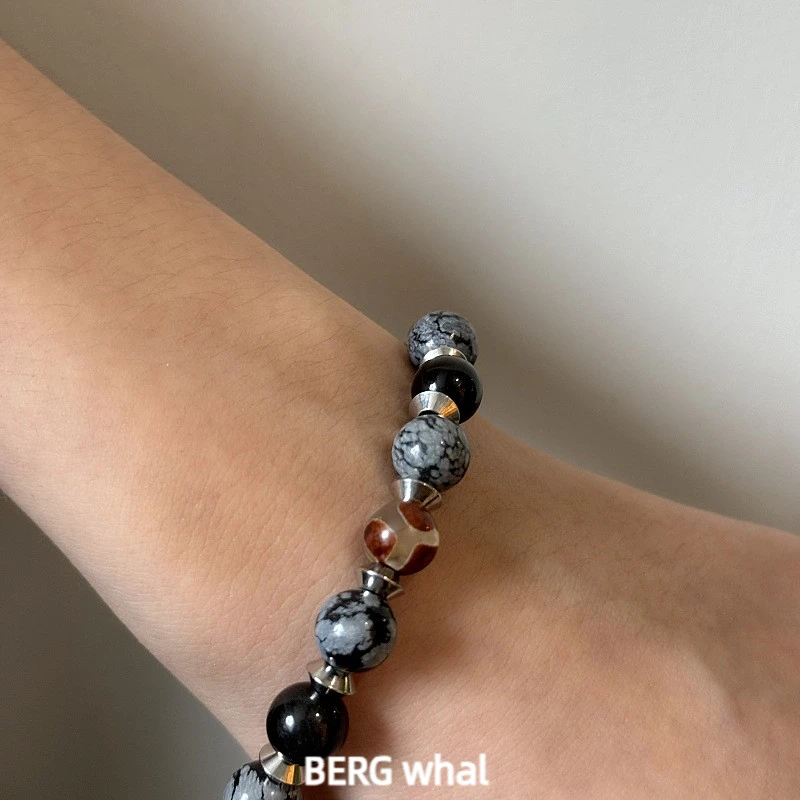 钛钢手链 原创复古轻奢高级感简约手工拼接男女手链国风裂纹小众