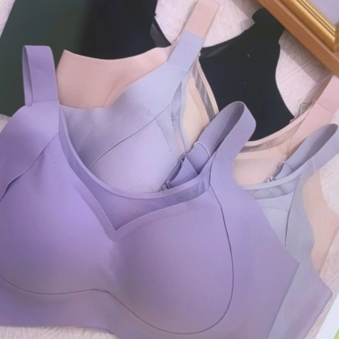 运动内衣舒适大胸显小无钢圈聚拢无痕夏季透气薄款文胸罩美背