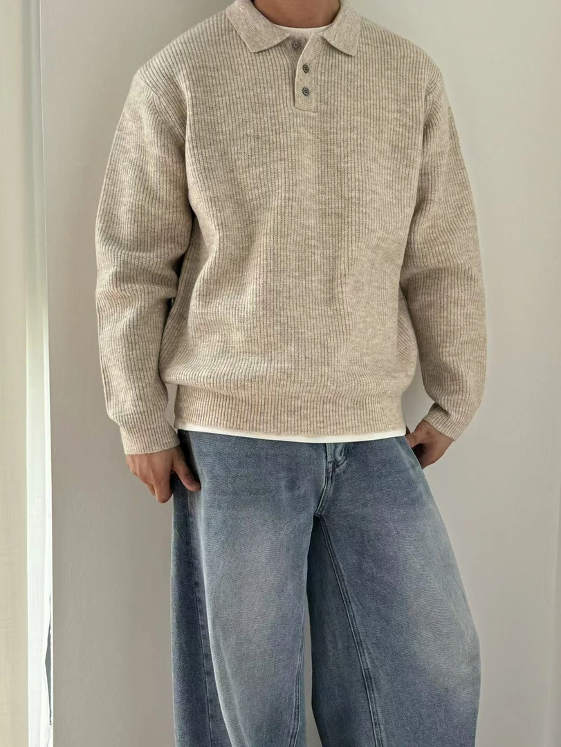 毛衣男款冬季韩系休闲简约百搭polo针织衫男毛衣男款爆款2025新款