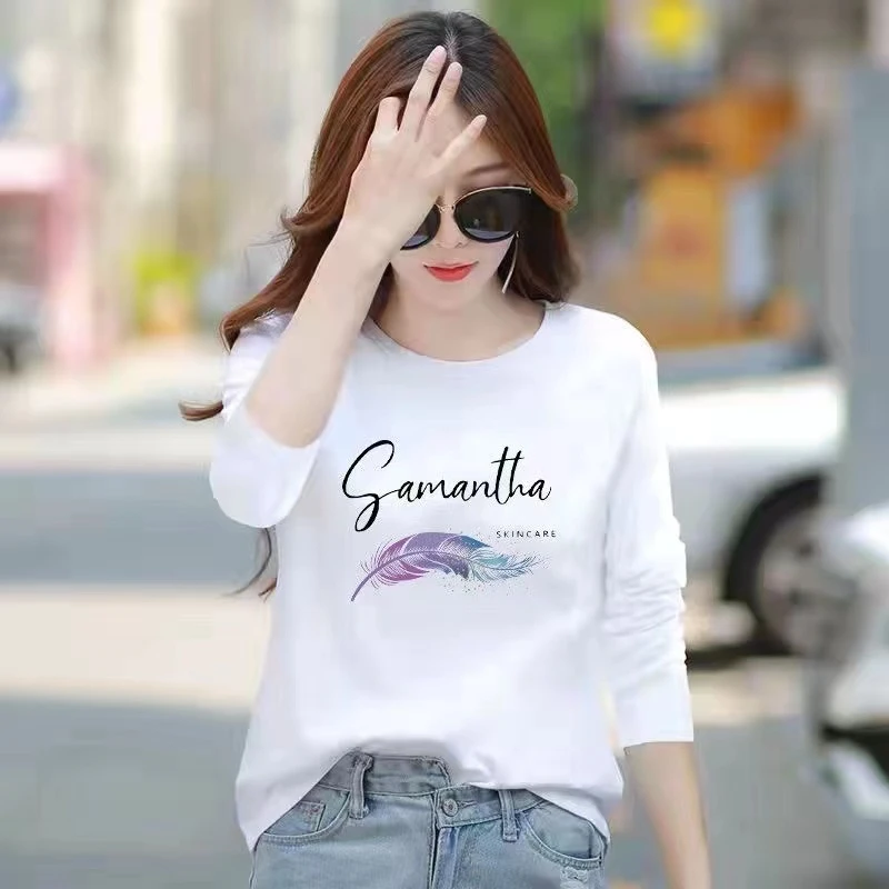 高品质白色长袖t恤女宽松2026秋冬季新款简约休闲百搭女装上衣潮