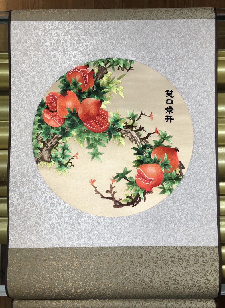 锐意湘绣纯手工湘绣装饰画卷轴湖南特色礼品