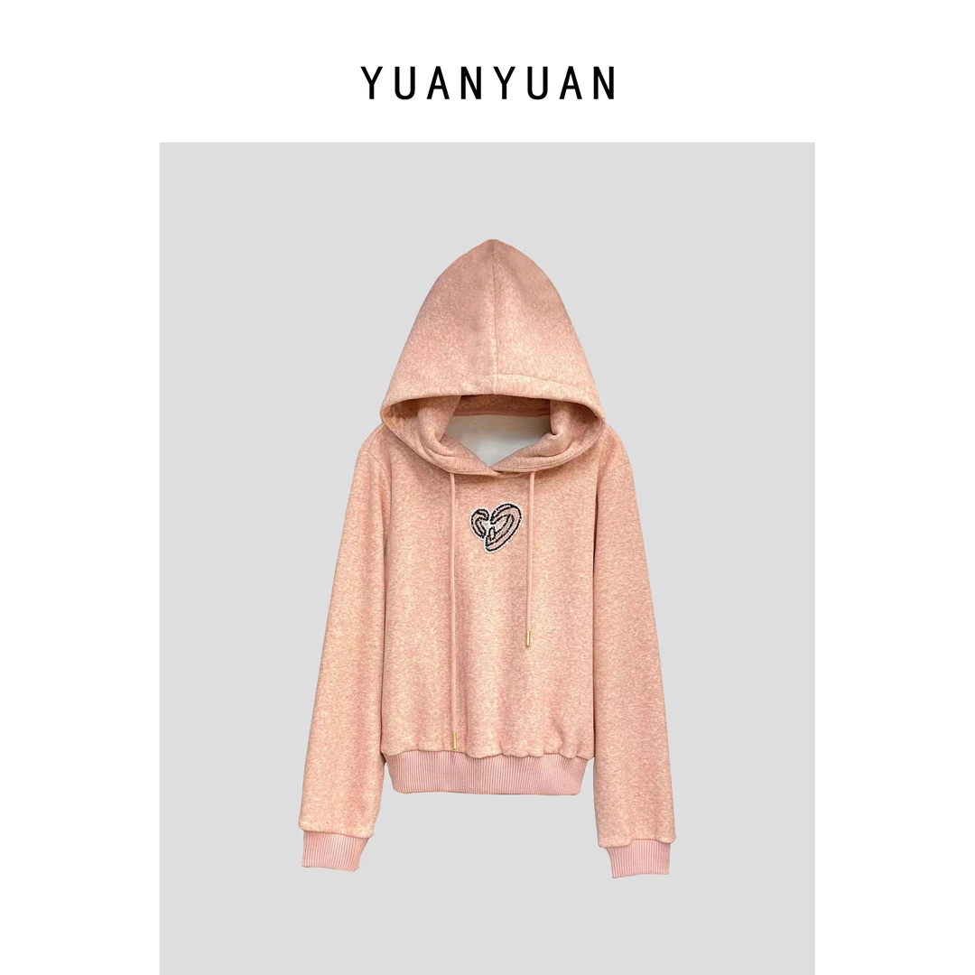 媛媛推荐【粉雾漫漫】工艺爱心连帽卫衣1118#ER