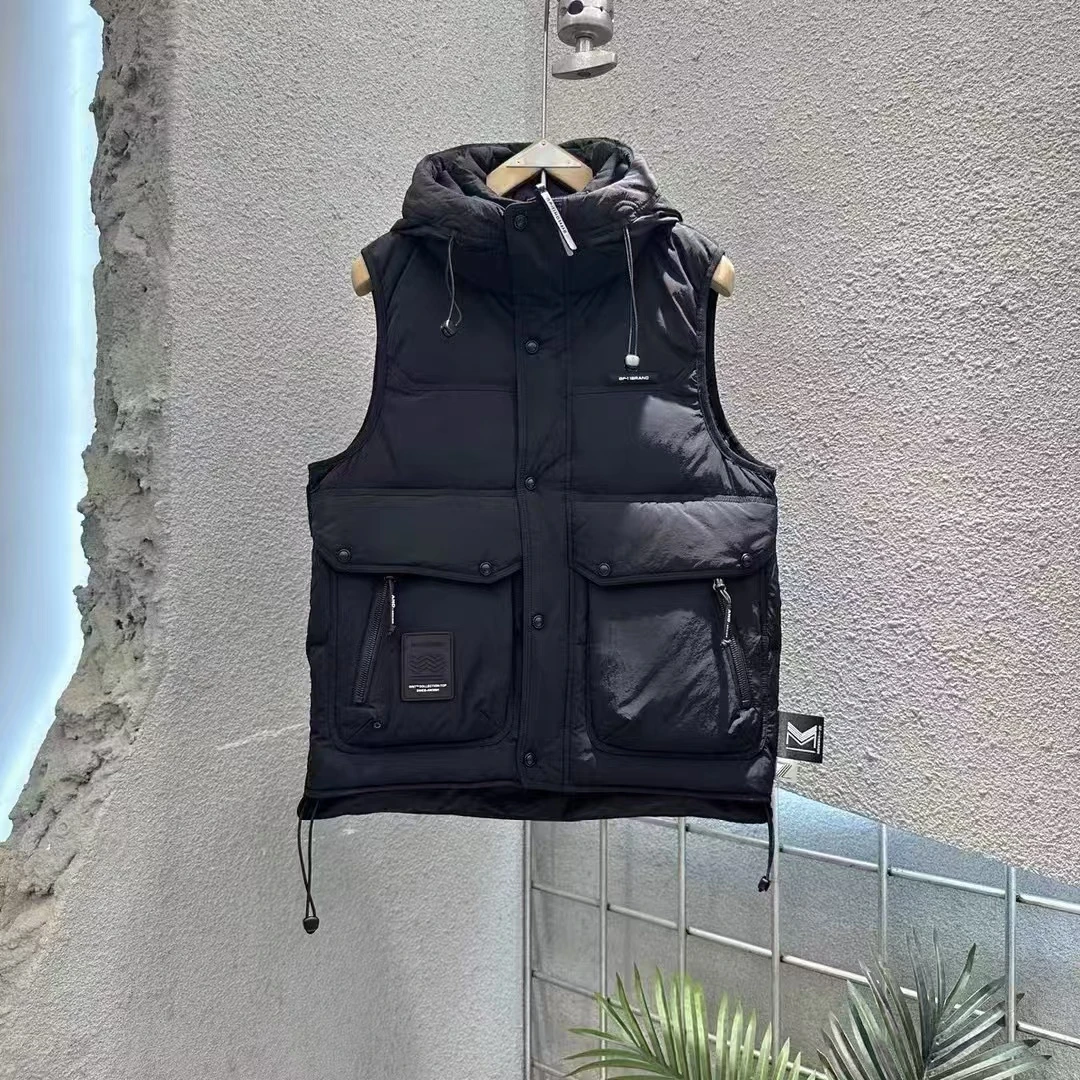 （大饼在北漂）潮流工装羽绒马甲男士冬季宽松大码户外休闲外套