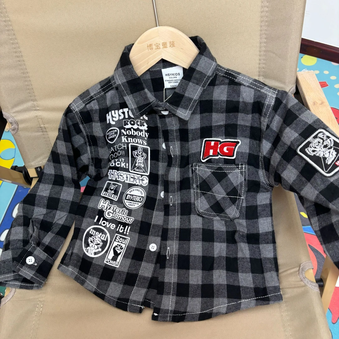 BB2024休闲儿童时尚百搭秋季宽松黑超潮流儿童外套