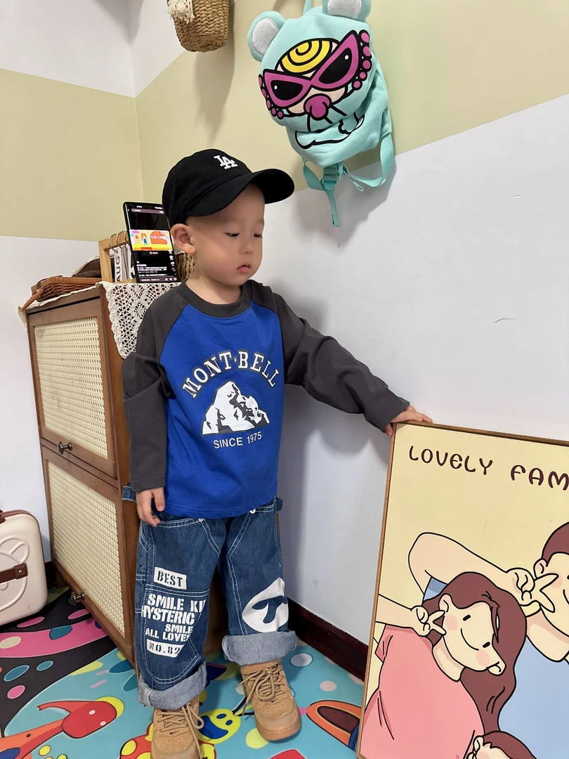 【直筒屁兜】2024新款个性百搭舒适时尚潮流儿童牛仔裤