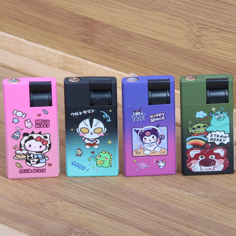 创意打火机个性金属超薄卡片机可充气防风蓝焰打火机4支送气体