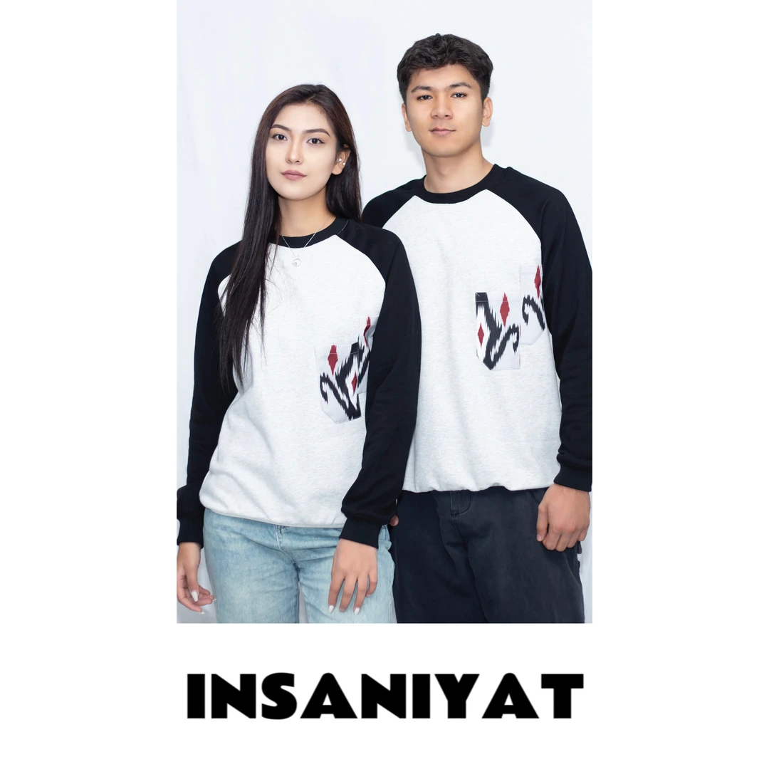 INNSANIYET/瑛沙昵雅民族风艾特莱斯长袖圆领情侣纯棉插肩卫衣