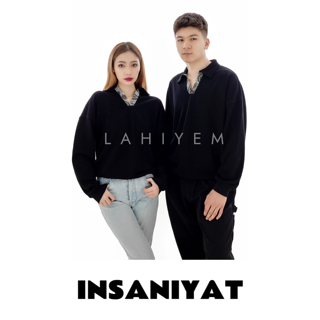 INNSANIYET/瑛沙昵雅腰果花宽松简约百搭纯色民族风秋季情侣卫衣