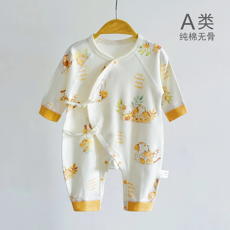 初生婴儿衣服0一3月无骨刚出生宝宝蝴蝶衣纯棉新生儿连体衣春秋款