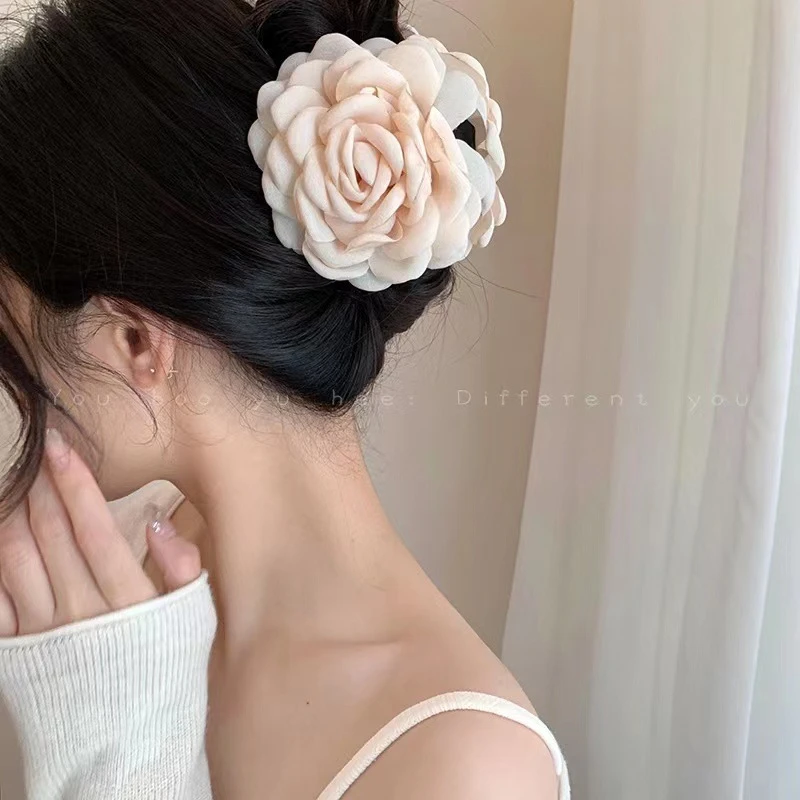 小众设计玫瑰花抓夹 ins博主同款氛围感超仙法式多色发饰