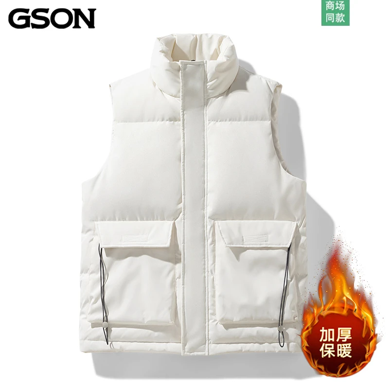 GSON高档轻薄羽绒百搭马甲男士韩版冬季保暖鸭绒外穿宽松无袖外套