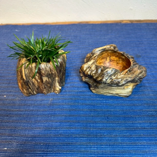 器物之美—家居日用琥珀木随形小烟缸花盆收纳装饰