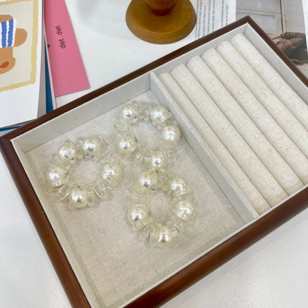 7070电话线发圈精致耐用简约气质时尚百搭高弹力珠珠发绳