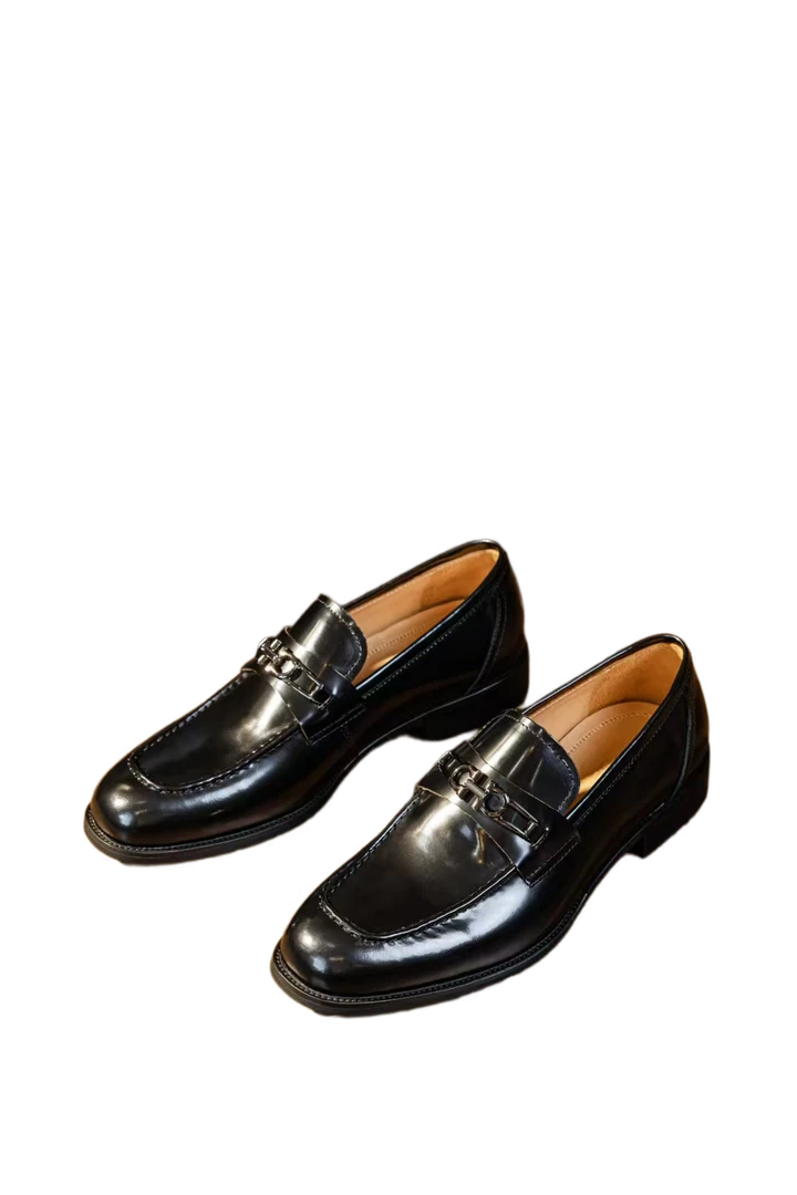 2025四季牛皮英伦风布洛克定制黑色男士正装商务软底商务皮鞋