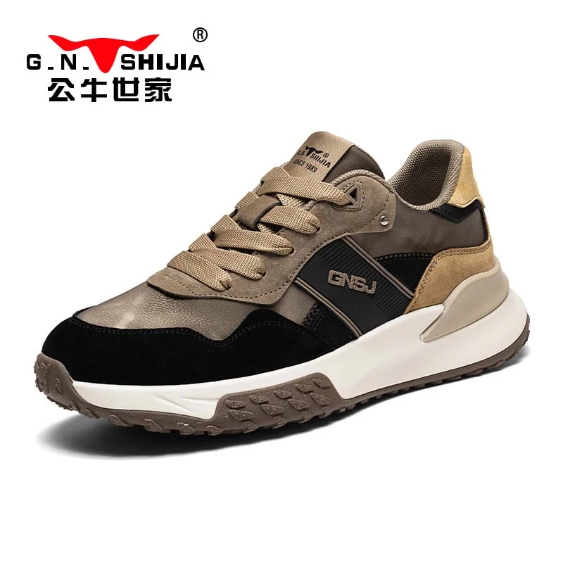 公牛世家男鞋2024夏季新款低帮休闲鞋百搭透气舒适运动鞋男款