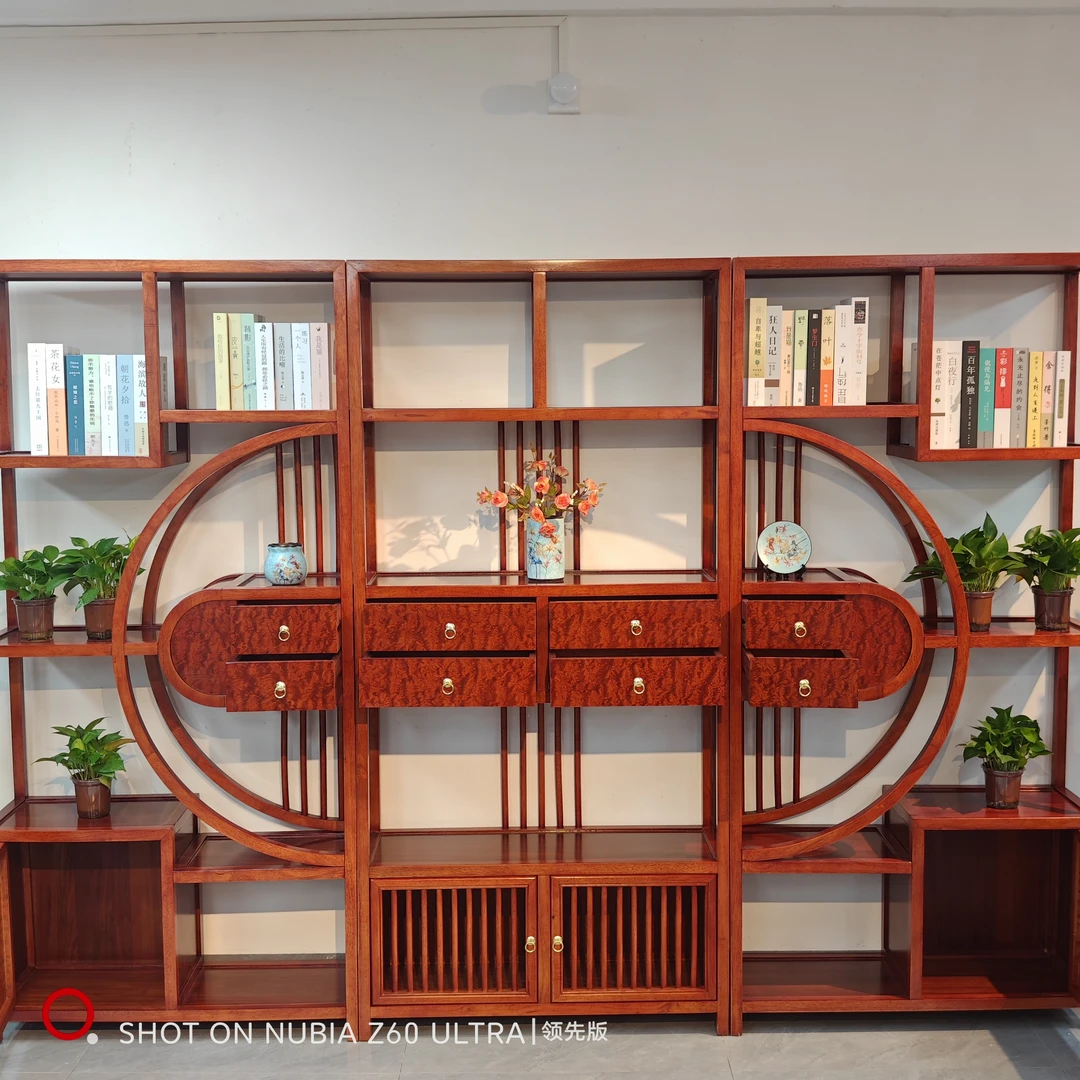 水波纹双拼博古架