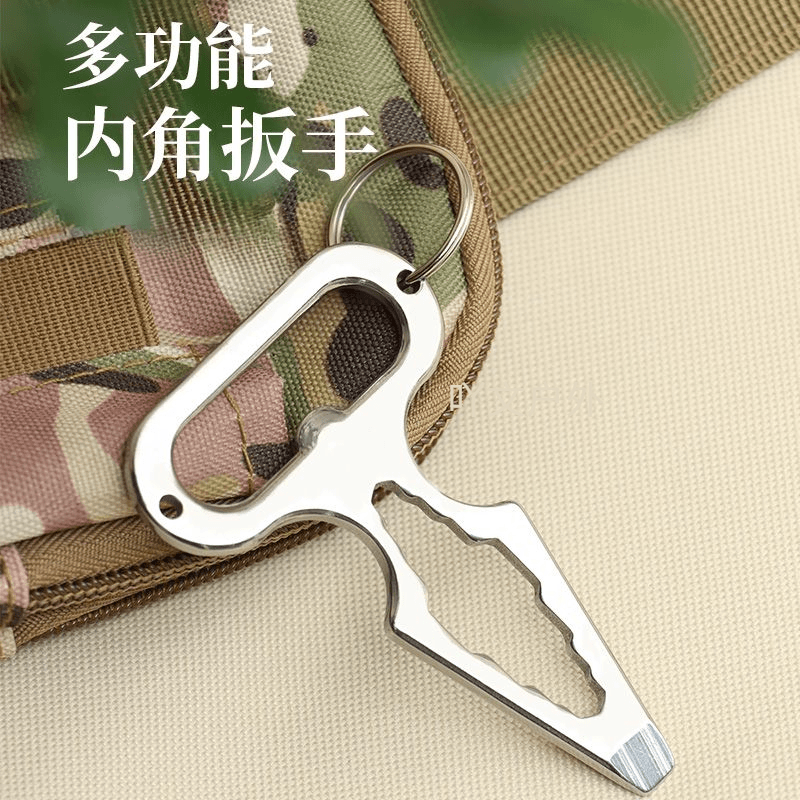 户外轻便小巧不锈钢设计精致防身尖刺多功能工具扳手便携野营用品