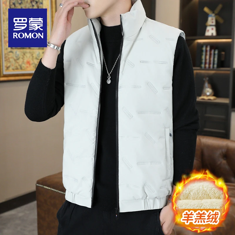 罗蒙棉衣马甲男士秋冬款棉袄坎肩宽松潮牌外套休闲羊羔绒背心男装